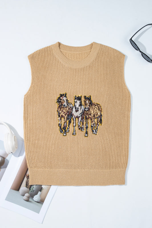 3 Cow Ponies Sweater Vest